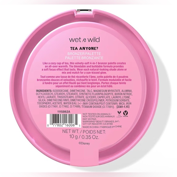 Wet n Wild NWT “Tea Anyone?” Bronzer Palette-Alice In Wonderland Collection - Picture 4 of 4